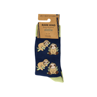 Blue sloth bamboo socks