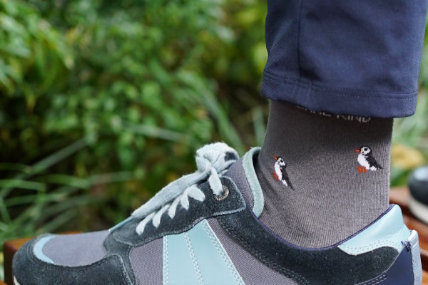 puffin small motifs bamboo socks