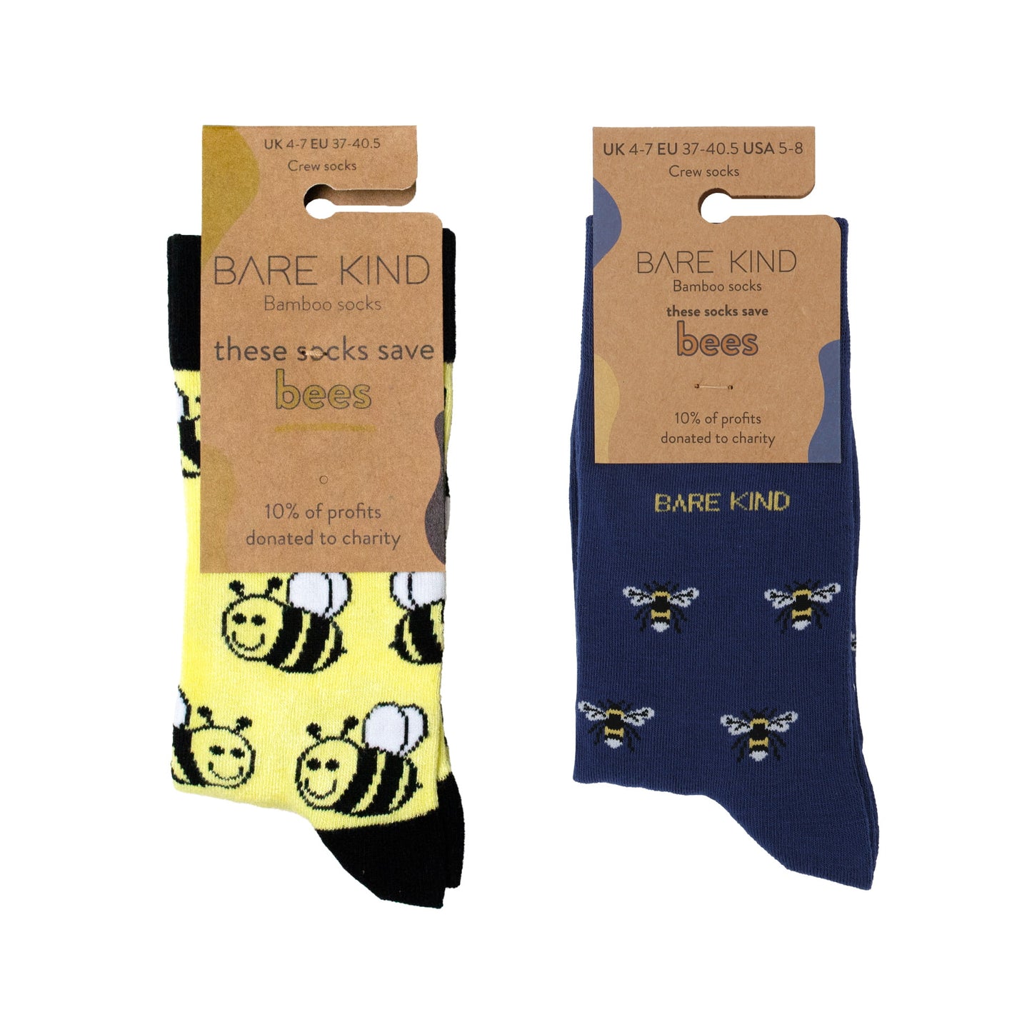 The Bee 2 Pack Bamboo Sock Set