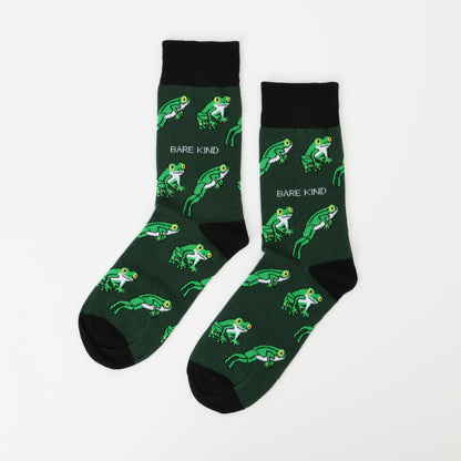 flat lay of tree frogs bamboo socks