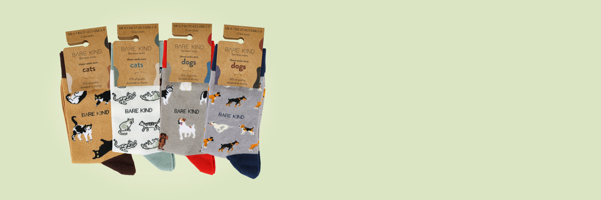 Bare Kind dogs and cats bamboo socks