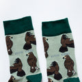 cuff closeup flat lay of green eagle bamboo socks