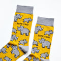 cuff closeup of yellow rhino socks